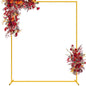 Wokceer Wedding Arch Backdrop Stand Square 6.6FTx6.6FT Gold Metal Balloon Arch Stand Garden Arbor Backdrop Frame for Wedding Birthday Party Baby Shower Photo Booth Background Decoration