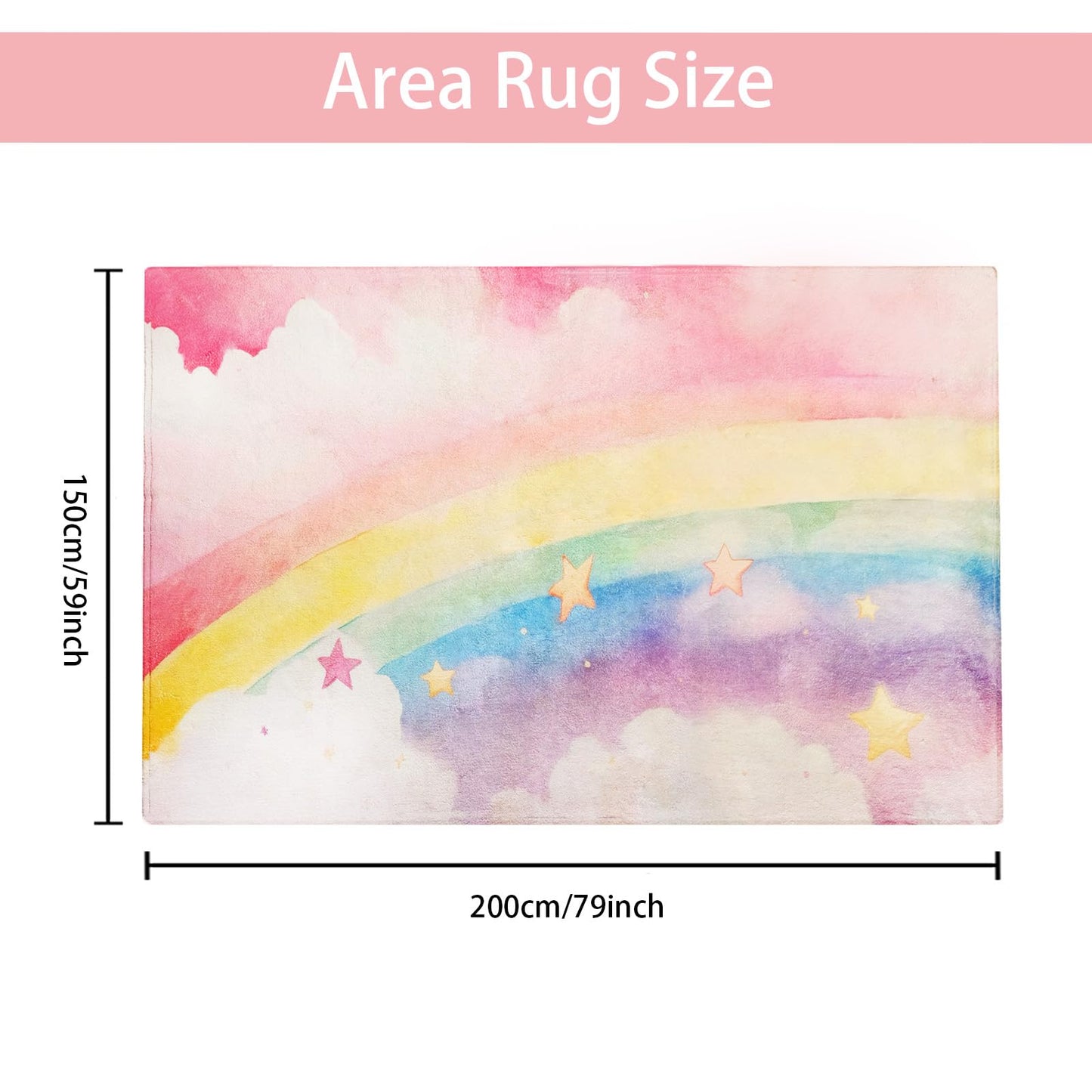 ABREEZE Kids Rug Play Mat Ultra Soft Rugs for Bedroom, 3.3'x5' Non Slip Cartoon Children Nursery Rug Area Rug Kids Carpet for Bedroom Decor Playroom Living Room