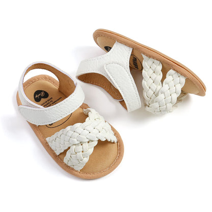 SOFMUO Baby Girls Boys Sparkly Bowknot Sandals Premium Soft Anti-Slip Rubber Sole Infant Summer Outdoor Shoes Toddler First Walkers