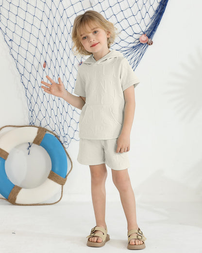 Toddler Baby Boy Clothes Summer Outfits Short Sleeve Hooded T Shirt Tops Casual Shorts Set 2Pcs Little Boy Clothes