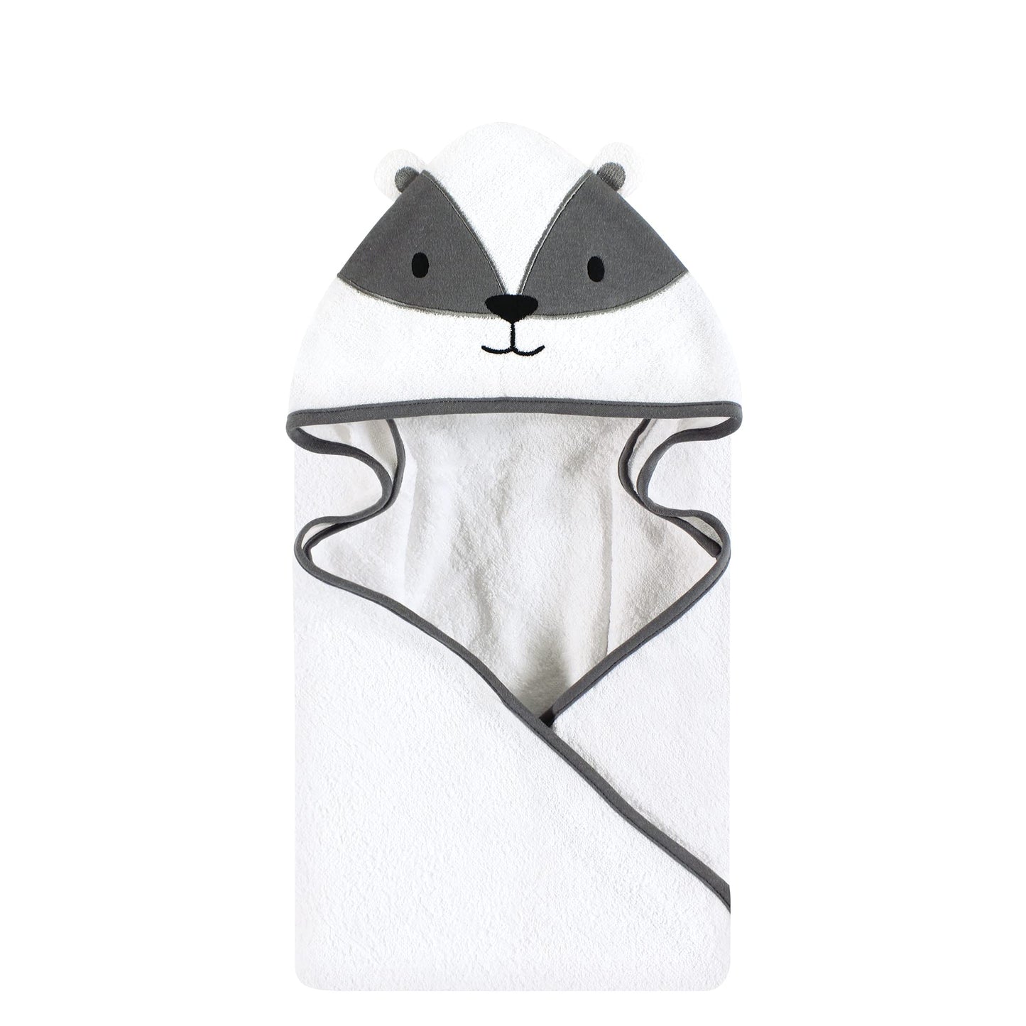 Hudson Baby Unisex Baby Cotton Animal Face Hooded Towel, Pretty Elephant, One Size