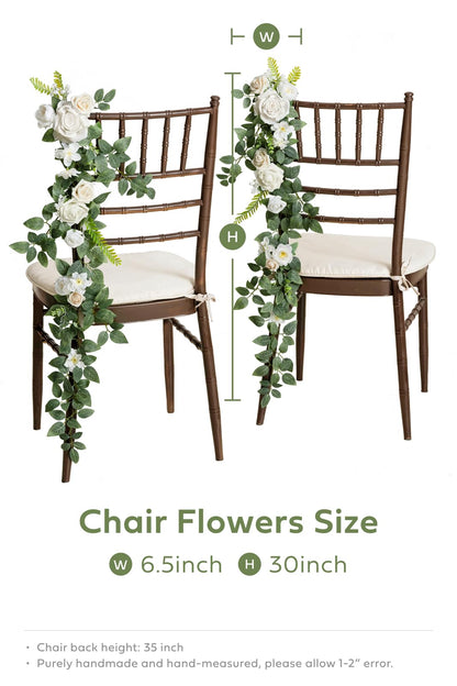 Ling's Moment 10pcs Wedding Chair Decorations Aisle Floral Swag Artificial Pew Flowers Hanging Garland Pink Blush & Cream For Ceremony Reception Church Rose Floral Faux Arrangement Party Outdoor Decor