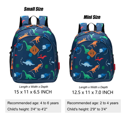 Toddler Backpack for Boys, 12 Inch Kids Dinosaur Backpack for Preschool or Kindergarten, Black