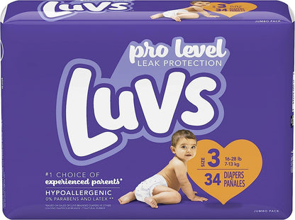 Luvs Size 3 Baby Diapers, Platinum Protection Bluey Diapers for Day & Night, Size 3, 104 Count (Packaging May Vary)