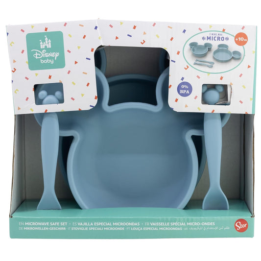Toddler 4-Piece Polypropylene Cookware Set (Plates, Bowl and Cutlery), in Mickey Mouse Box