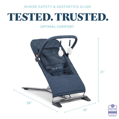 Baby Delight Alpine Deluxe Portable Bouncer, Infant, 0-6 Months, 100% GOTS Certified Cotton Fabrics, Organic Oat