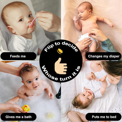 Funny New Dad Gift Set – 8-Piece First-Time Dad Kit for Baby Shower & Gender Reveal – Includes Socks, Decision Coin, Keychain, Guide Card, Wristband & More – Unique Gift for Expecting Fathers!