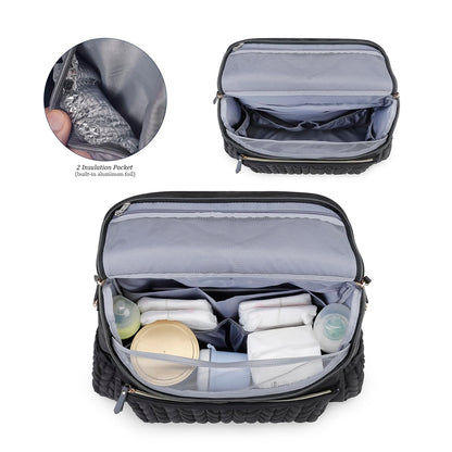 Lmbabter Diaper Bag Backpack Convertible Messenger Bag Travel Backpack Maternity Bags Stylish Baby Bag with Changing Pad for Mom (Brown)