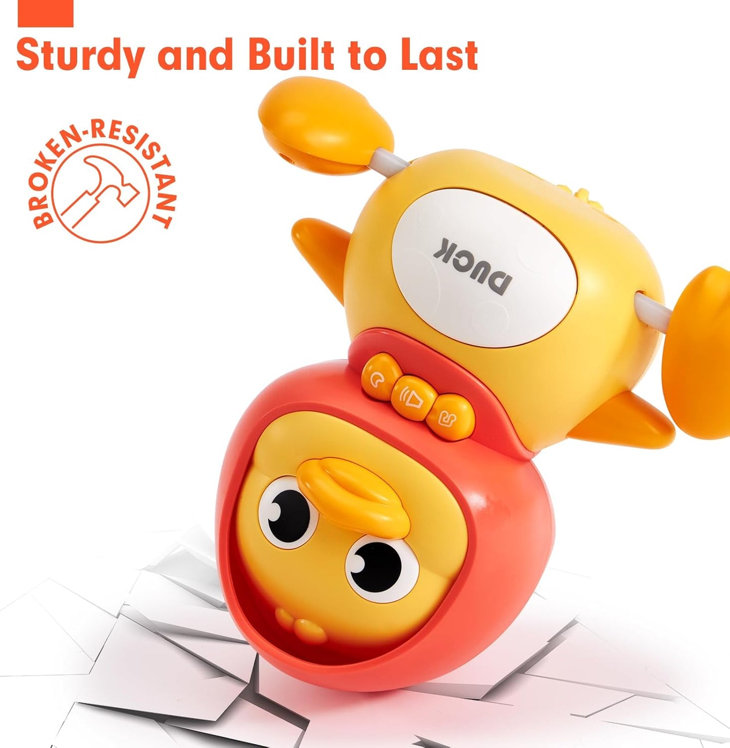 hahaland Crawling Baby Toys 6-12 Months - 3 PCS Musical Mother Duck and Ducklings Toy - Tummy Time Toys Moving Developmental 7 8 9 10 Month Old Toy Must Haves - Shower Gifts Dancing Duck for Babies