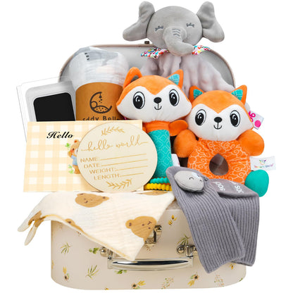 Baby Boy Gifts for Baby Shower, 10Pcs Newborn Baby Shower Boy Gift, Premium & Exquisite Welcome Baby Gift Basket Set Baby Boy Shower Gifts, Baby Boy Gift Basket Set & Baby Boy Gifts Set