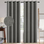 MIULEE 100% Blackout Linen Textured Curtains for Bedroom Solid Thermal Insulated Natural Beige Grommet Room Darkening Curtains & Drapes Luxury Decor for Living Room Nursery 52 x 84 Inch (2 Panels)