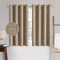 MIULEE 100% Blackout Linen Textured Curtains for Bedroom Solid Thermal Insulated Natural Beige Grommet Room Darkening Curtains & Drapes Luxury Decor for Living Room Nursery 52 x 84 Inch (2 Panels)