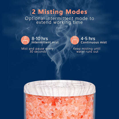 Essential Oil Diffuser Aromatherapy Diffuser - Himalayan Pink Salt Crystal Diffusers for Essential Oils with 7 Color Lights 2 Mist Mode, Reduce Noise Design for Baby Room, Yellow