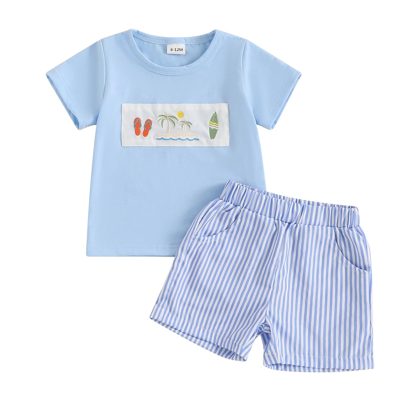 Toddler Baby Boy Summer Clothes Funny Pattren Letter Short Sleeve T Shirt with Shorts 2 Peices Outfits