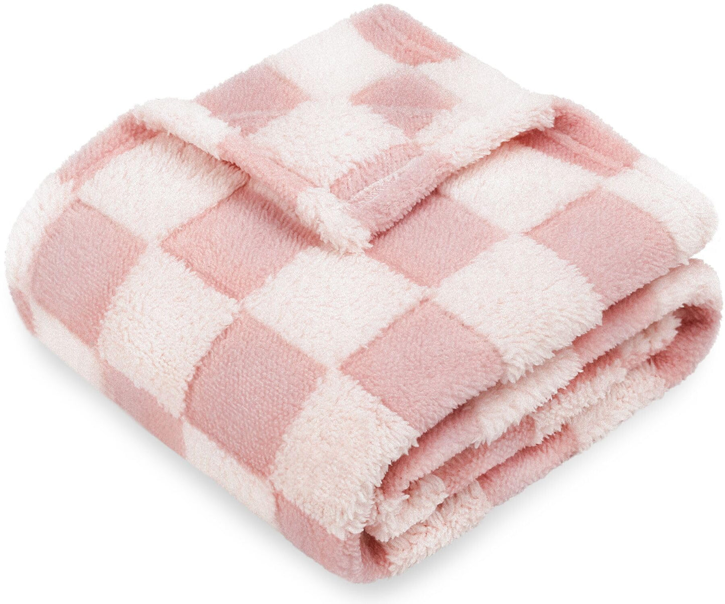 HOMRITAR Checkered Baby Blanket for Boy Girls Ultra Soft Fluffy Fuzzy Toddler Blankets with 3D Chessboard Grid Warmer Comfort Reversible Bed Blanket for Winter 350GSM Black 30 x 40 Inch