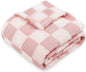 HOMRITAR Checkered Baby Blanket for Boy Girls Ultra Soft Fluffy Fuzzy Toddler Blankets with 3D Chessboard Grid Warmer Comfort Reversible Bed Blanket for Winter 350GSM Black 30 x 40 Inch