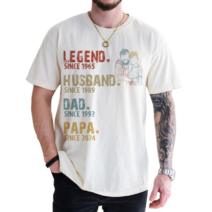 Personalized Fathers Day Shirts for Dad, Grandpa Shirt with Grandkids Names, Gifts for Dad Hunting Fishing