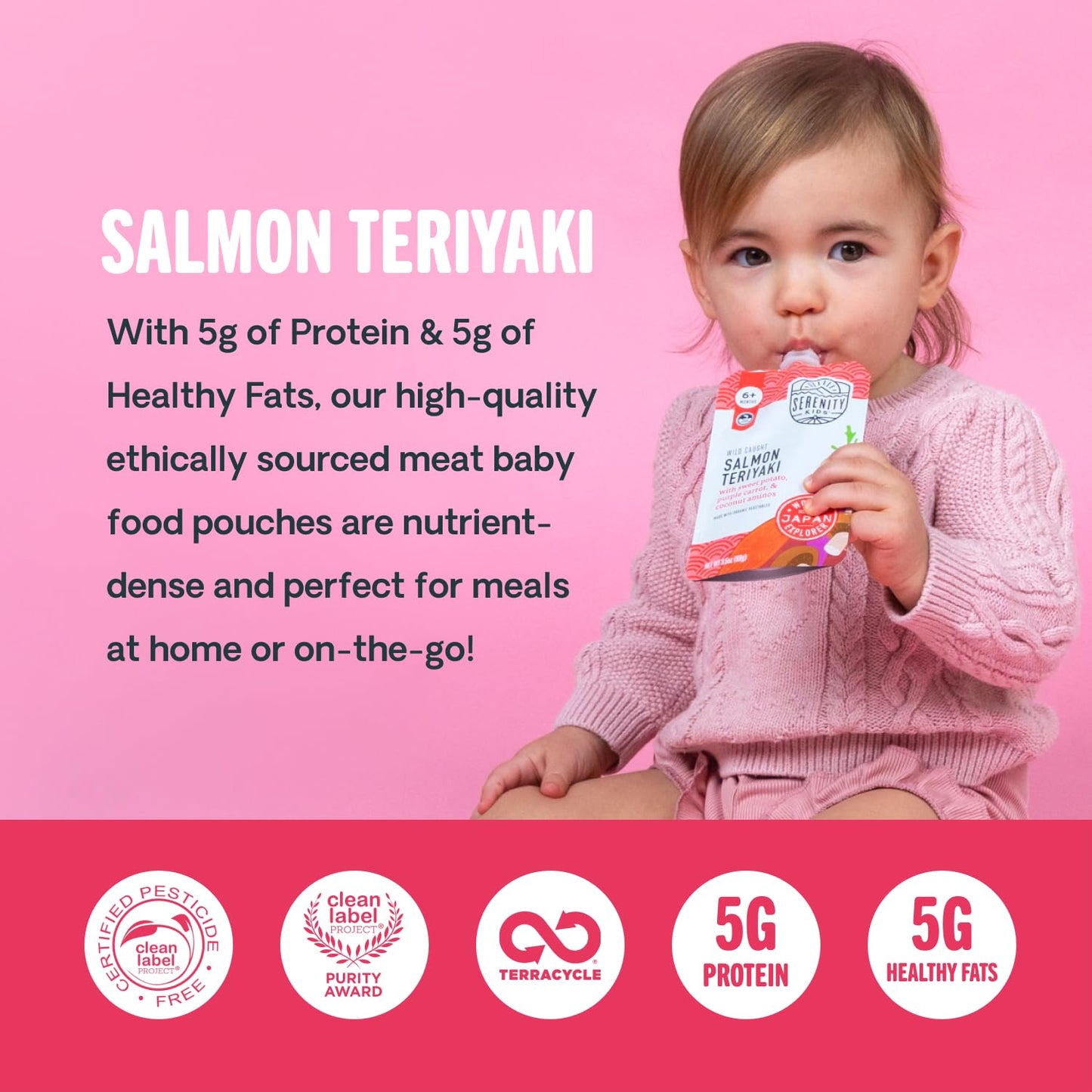 Serenity Kids 7+ Months World Explorers Baby Food Pouches Puree Made With Ethically Sourced Meats & Organic Veggies | 3.5 Ounce BPA-Free Pouch | Beef Chimichurri | 6 Count