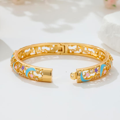 Ethlyn Gold Plated Colorful Openable Kids Baby Girls Bangles Bracelets Birthday Christmas Gifts Birthday Presents for children