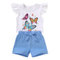 YOUNGER TREE Toddler Baby Girls Clothes Sunflower T-shirt + Bowknot Shorts with Cute Summer Girl Clothes Set