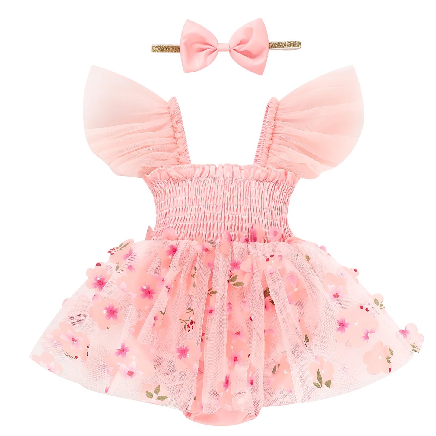 Baby Girl Clothes Infant Tulle Romper Ruffe Sleeveless Bodysuit Baby Girl Outfits Infant Girl Dress 0-18M