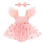Baby Girl Clothes Infant Tulle Romper Ruffe Sleeveless Bodysuit Baby Girl Outfits Infant Girl Dress 0-18M