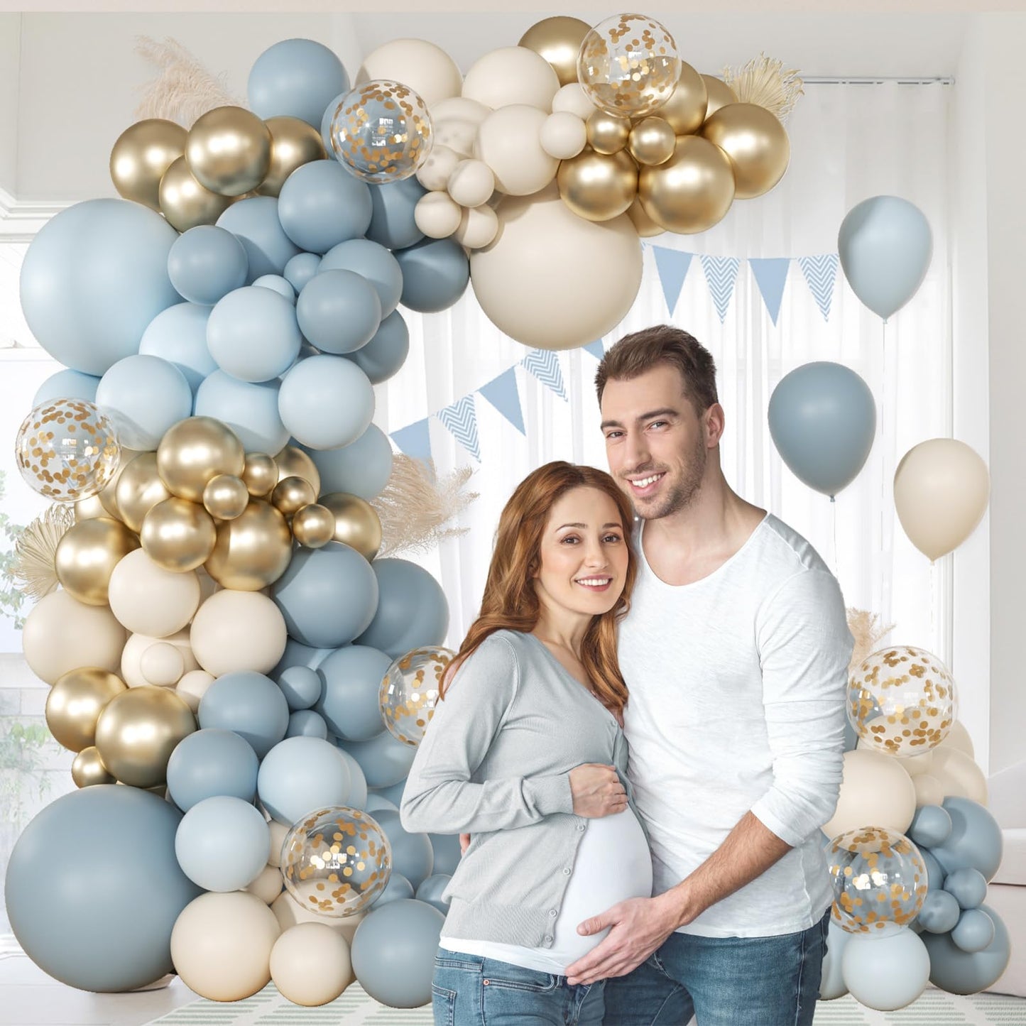 147pcs Neutral Balloon Garland Arch Kit, Different Sizes with Beige Cream Sand White Metallic Champagne Gold Balloons for Wedding Bridal Shower Birthday Boho Neutral Baby Shower Party Decorations