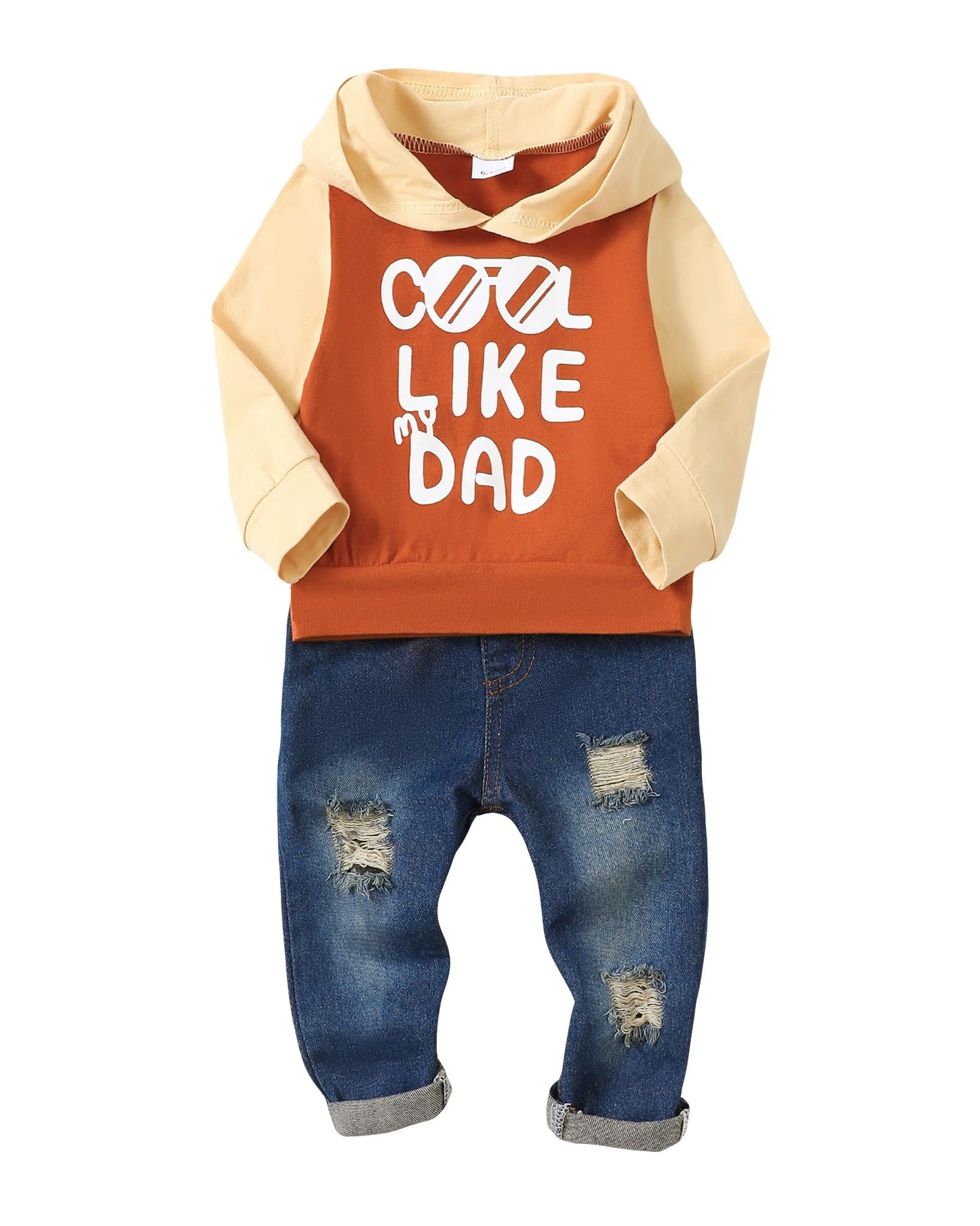 NZRVAWS Baby Boy Clothes Toddler Boy Outfit 2 3 4T 6 12 18 24 Month Fall Winter Hoodie Ripped Jeans Clothing