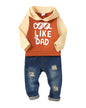 NZRVAWS Baby Boy Clothes Toddler Boy Outfit 2 3 4T 6 12 18 24 Month Fall Winter Hoodie Ripped Jeans Clothing