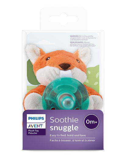 Philips AVENT Soothie Snuggle Pacifier Holder with Detachable Pacifier, 0m+, Giraffe, SCF347/01-1 Count (Pack of 1)