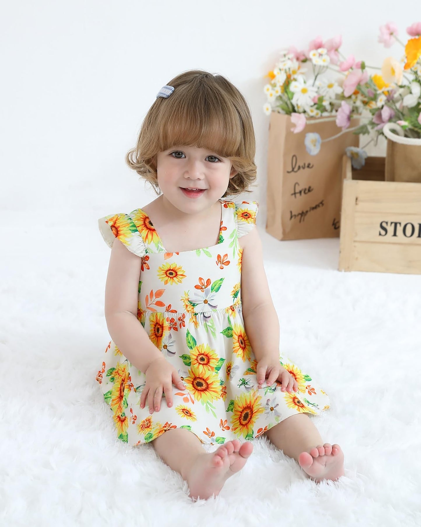 Mioglrie Baby Girl Clothes Newborn Dress Summer Toddler Girls' Clothing Casual Sundress with Cute Bag Infant Outfits