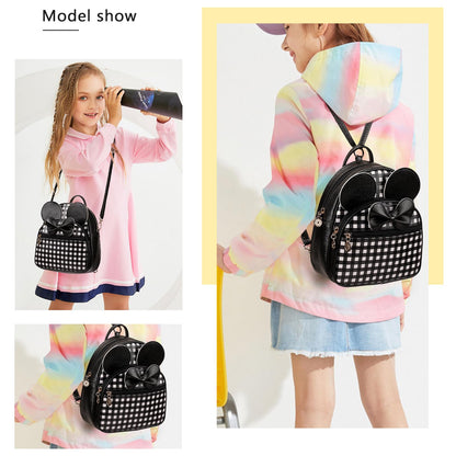 KL928 Girls Bowknot Polka Dot Cute Mini Backpack Small Daypacks Convertible Shoulder Bag Purse for Women
