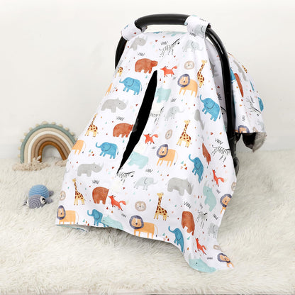 ManFaiSky Car Seat Cover Baby, Soft Carseat Covers Baby Girl, Multi-Use Nursing Cover & Infant Carseat Canopy, Pink