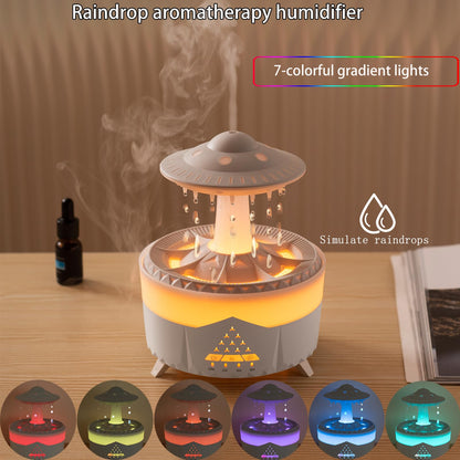 Raindrop Humidifiers for Bedroom -Essential Oil Diffuser with 7 Colors LED Lights,Air Humidifiers,Cool mist humidifier with 4 timers,Vaporizers for nursery,family,bedroom and office(No remote control)