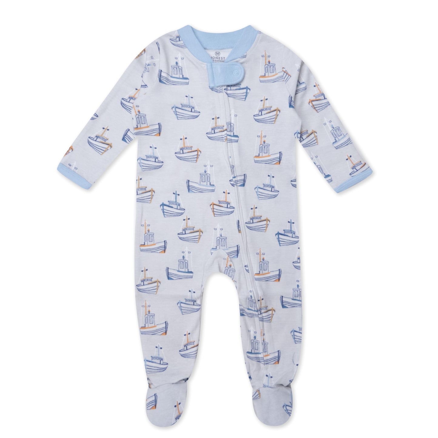 HonestBaby Sleep & Play Footed One-piece Pajama Sleeper 100% Organic Cotton, Baby Boys
