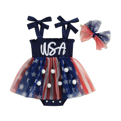 MERSARIPHY Newborn Baby Girl Summer Outfit Sleeveless Ruffle Smocked Halter Tulle Romper Dress One-piece Jumpsuit Clothes