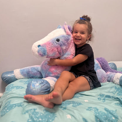Tezituor 47 Inch Giant Horse Stuffed Animal, 4ft Realistic Chocolate Stuffed Horse Plush Toy, Hugging Soft Horse Pony Plush Pillow for Boys Girls,
