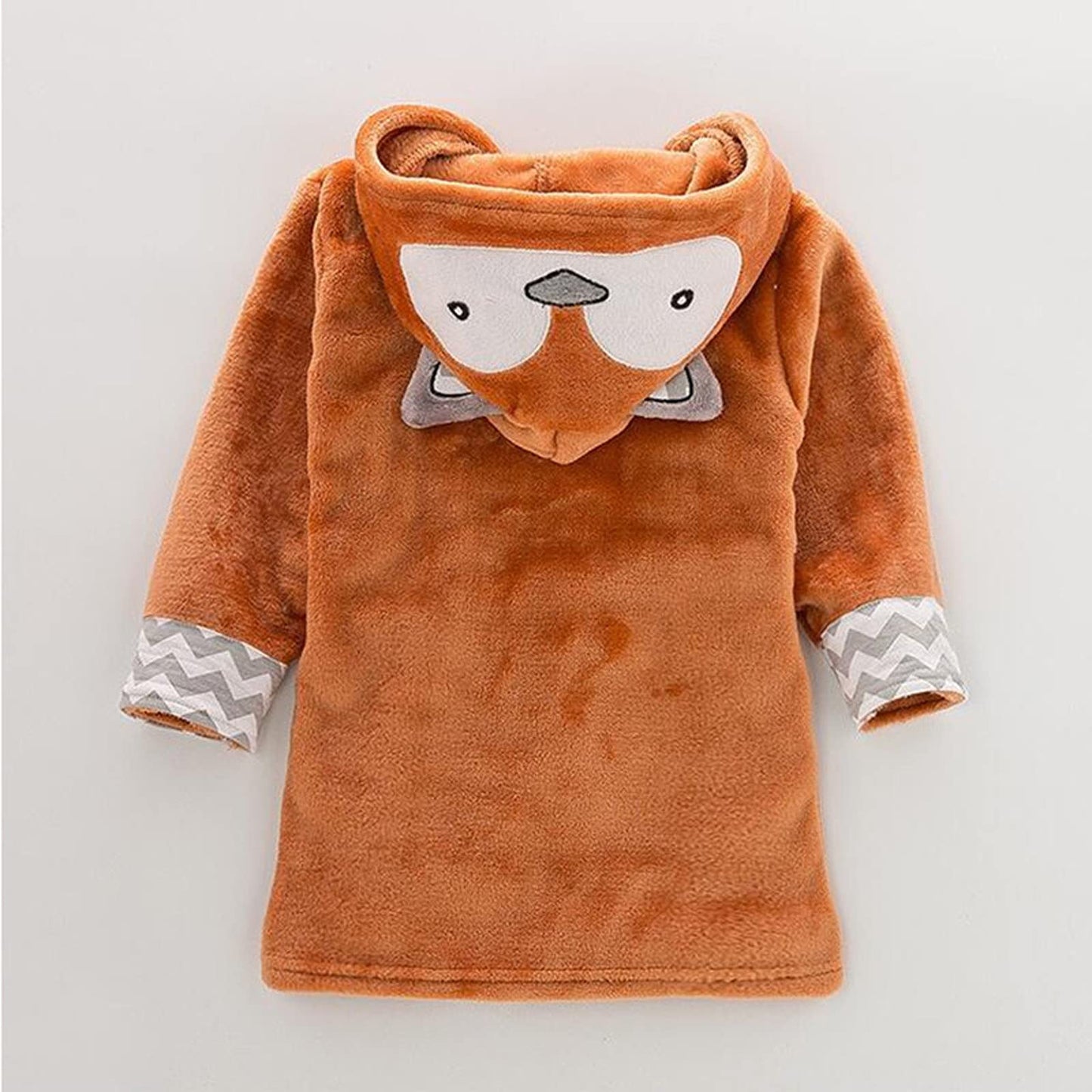 Unisex Baby Plush Bathrobe, Toddler Baby Boys Girls Cute Cartoon Animal Face Robe Flannel Hooded Fleece Bathrobe