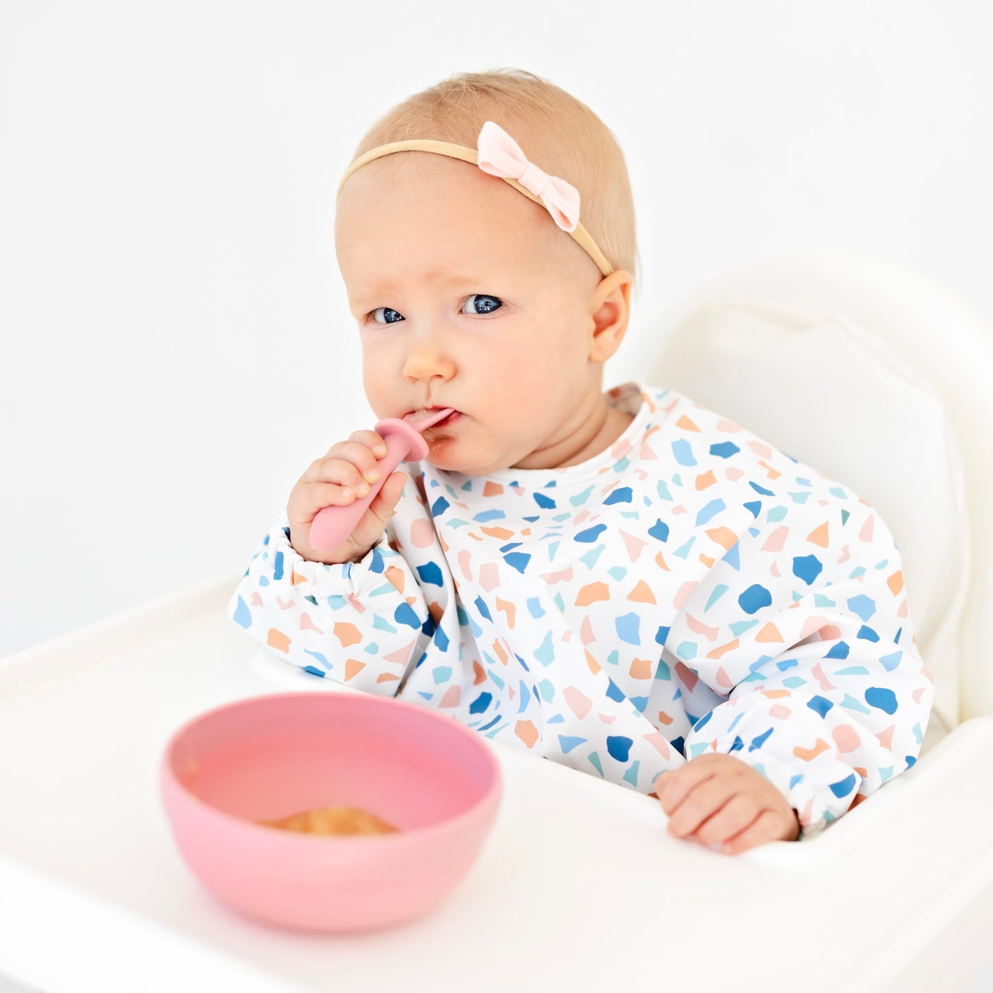 Ryan & Rose Ultimate Utensil Set of 3 Silicone Baby Spoons Silicone baby feeding set for baby led weaning, baby spoons self feeding 6 months, baby utensils, toddler utensils (Rose), Child