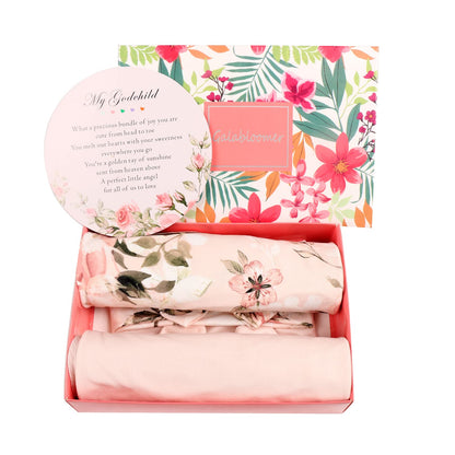 Galabloomer Newborn Receiving Blanket Headband Set Baby Flower Swaddle (vintage flower)