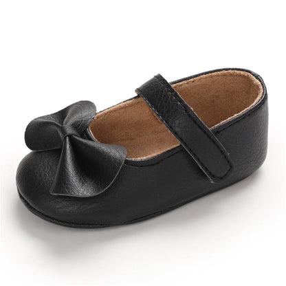 Baby Girl Mary Jane Flats Dress Shoes - Infant Newborn Shoes Anti-Slip Soft PU Leather Party School Wedding Princess Baby Girl Shoes 0-18M