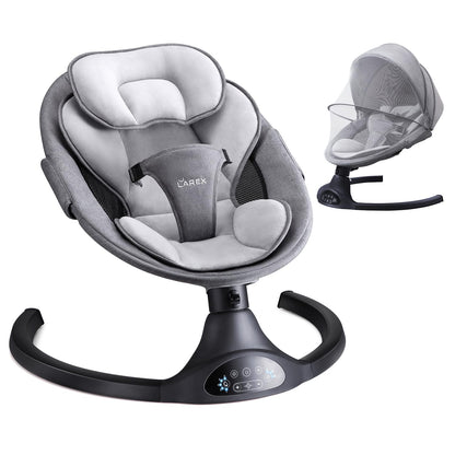 LAREX Baby Swing Infant Swing Electric Toddler Baby Rocker Portable for Newborn Boy Girl, 5 Sway Speeds with Remote Control, 10 Preset Melodies and Bluetooth, 0-6 Months Max 20 Lbs (Pink)
