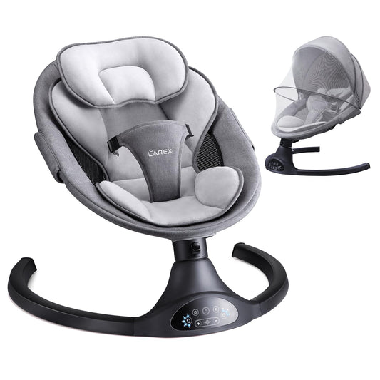 LAREX Baby Swing Infant Swing Electric Toddler Baby Rocker Portable for Newborn Boy Girl, 5 Sway Speeds with Remote Control, 10 Preset Melodies and Bluetooth, 0-6 Months Max 20 Lbs (Pink)