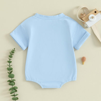 Newborn Infant Baby Boy Summer Outfit Mamas Boy Baby Clothes Boy Oversized Romper Shirts Short Sleeve Onesie