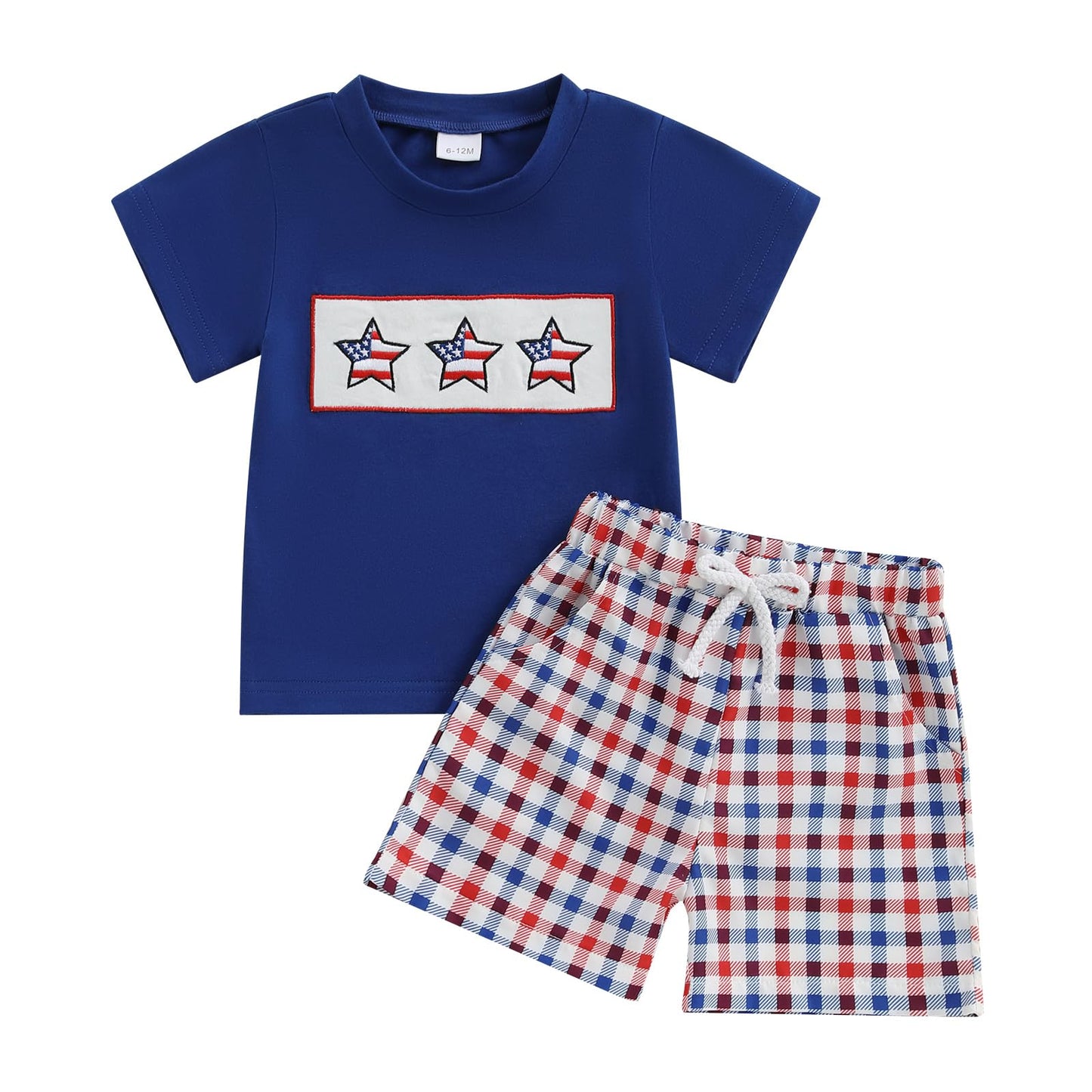 Infant Baby Boy Summer Clothes Outfit Color Block T-shirt Shorts Set Toddler Checkerboard Clothes 6 12 18 24 Months