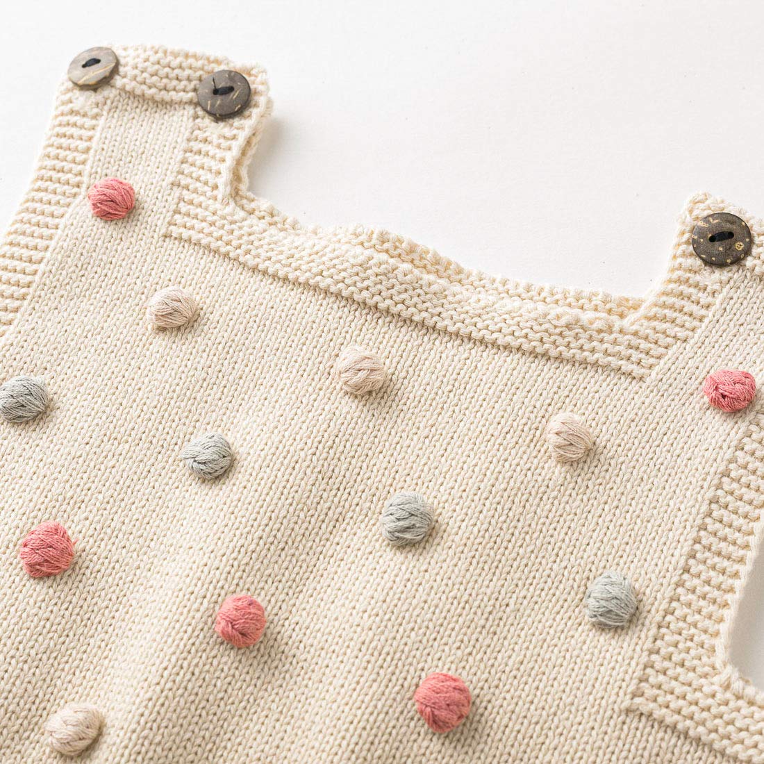 Simplee kids Baby Girl Kint Romper Fall Sleeveless Pompoms Rompers Newborn Little Girl Overall Jumpsuit Outfits