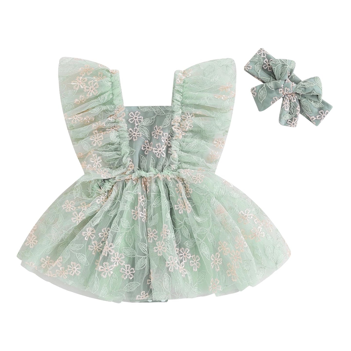MERSARIPHY Newborn Baby Girl Boho Outfits Infant Lace Tulle Ruffle Bubble Romper Dress Jumpsuit Bodysuit Photoshoot Clothes
