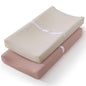 Blissful Diary Muslin Changing Pad Cover for Girls Boys, Ultra Soft Breathable Cotton, Baby Diaper Change Table Pad Covers, 2Pack (Roman Green&Leaf)