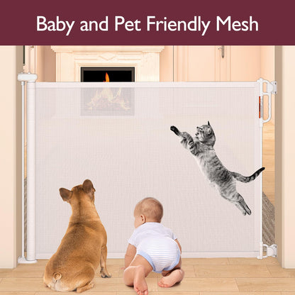 Momcozy Retractable Baby Gate, 33" Tall, Extends up to 55" Wide, Child Safety Baby Gates for Stairs, Doorways, Hallways, Indoor, Outdoor