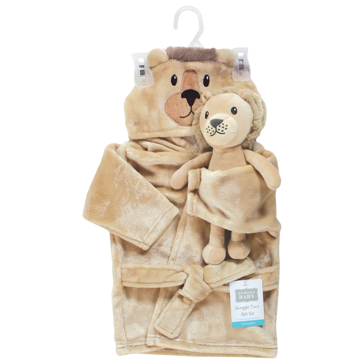Hudson Baby Unisex Baby Plush Bathrobe and Toy Set